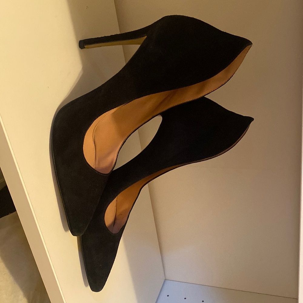 Sexy black light suede stiletto heel size 8